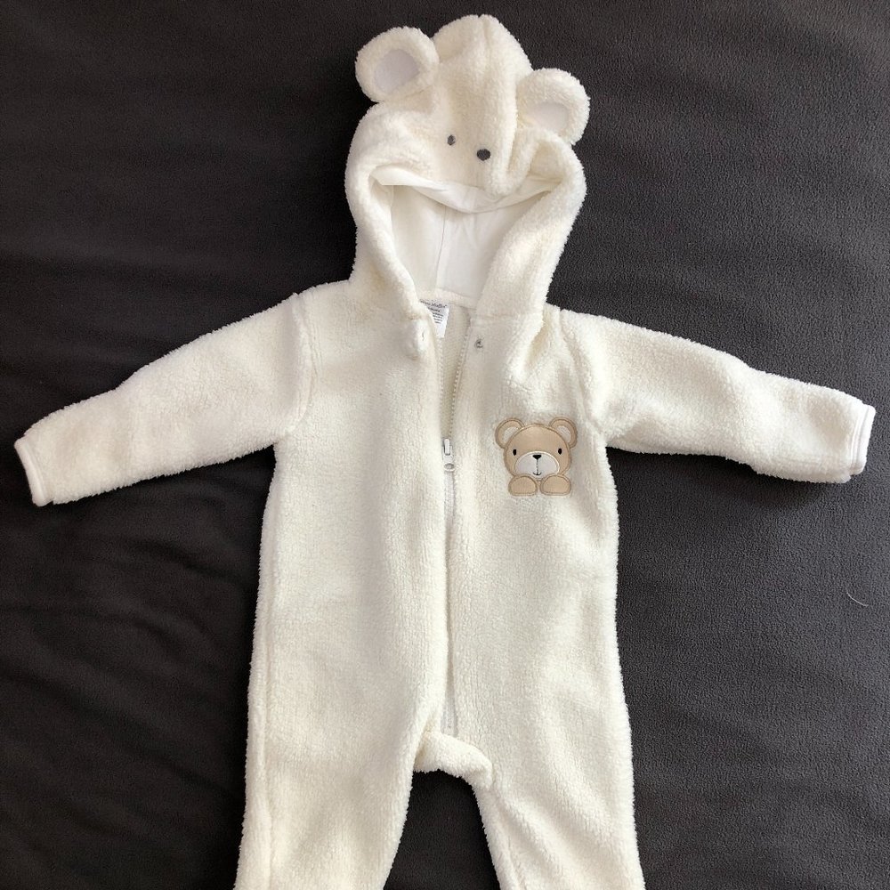 Mini Muffin Bear Warm Soft Footed Zip-up